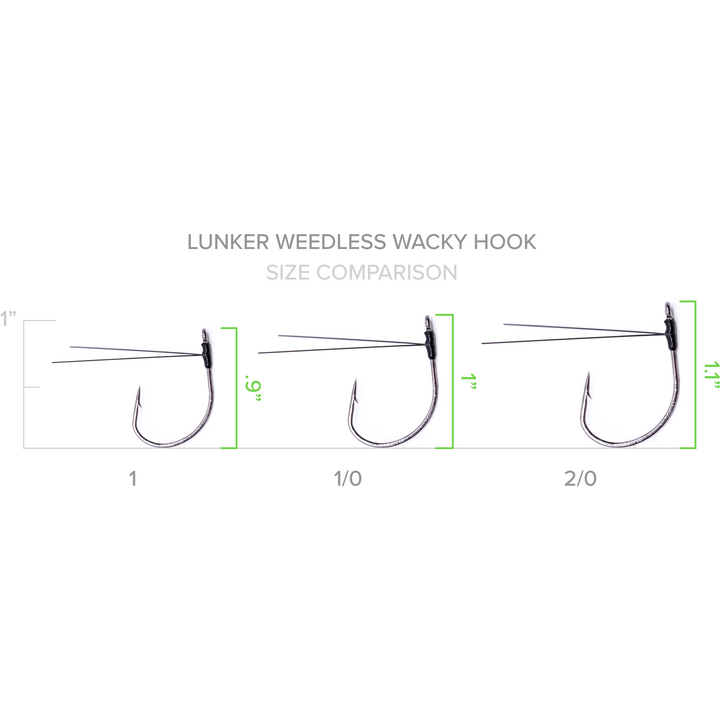 Green Series Lunker Weedless Wacky Hook